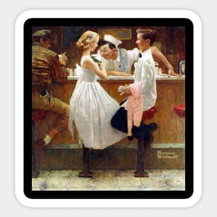 After The Prom 1957 - Norman Rockwell Sticker